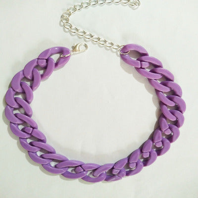 Acrylic Acrylic Color Chain Exaggerated Necklace