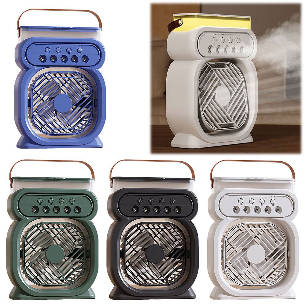 3 In 1 Portable Air Conditioner Evaporative Air Cooler LED Night Lights 3 Speeds Humidifier Fan For Home Office - QuickBuy