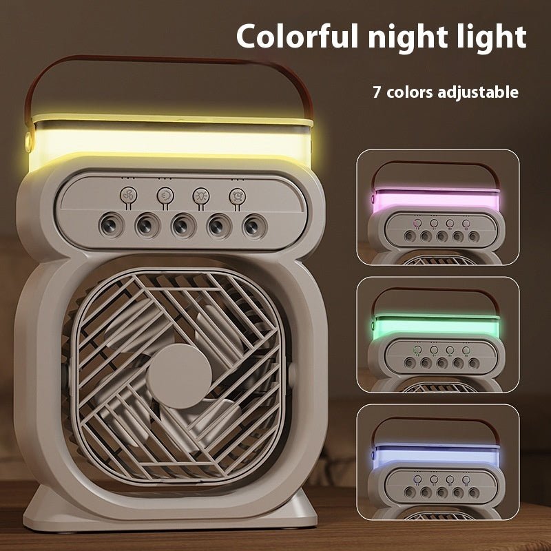 3 In 1 Portable Air Conditioner Evaporative Air Cooler LED Night Lights 3 Speeds Humidifier Fan For Home Office - QuickBuy