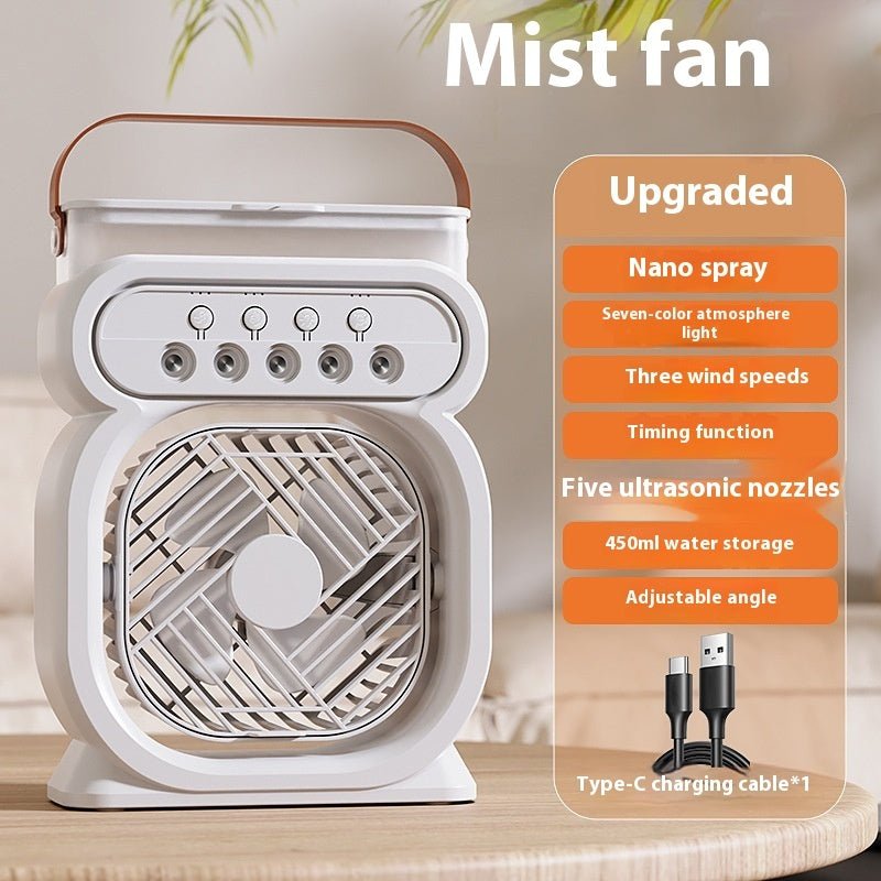 3 In 1 Portable Air Conditioner Evaporative Air Cooler LED Night Lights 3 Speeds Humidifier Fan For Home Office - QuickBuy