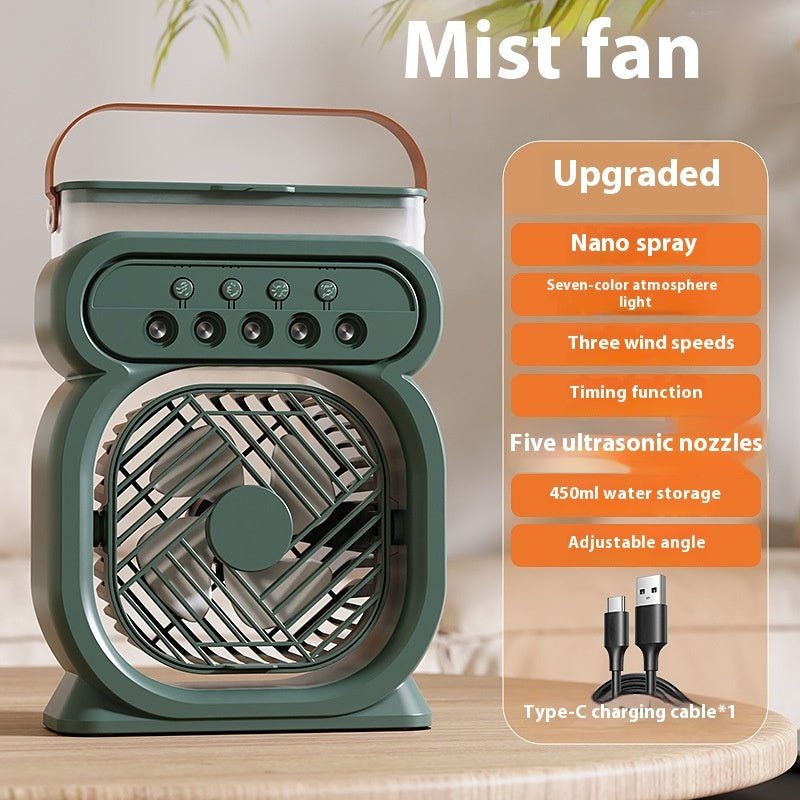 3 In 1 Portable Air Conditioner Evaporative Air Cooler LED Night Lights 3 Speeds Humidifier Fan For Home Office - QuickBuy