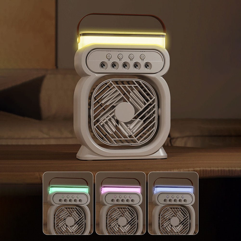 3 In 1 Portable Air Conditioner Evaporative Air Cooler LED Night Lights 3 Speeds Humidifier Fan For Home Office - QuickBuy