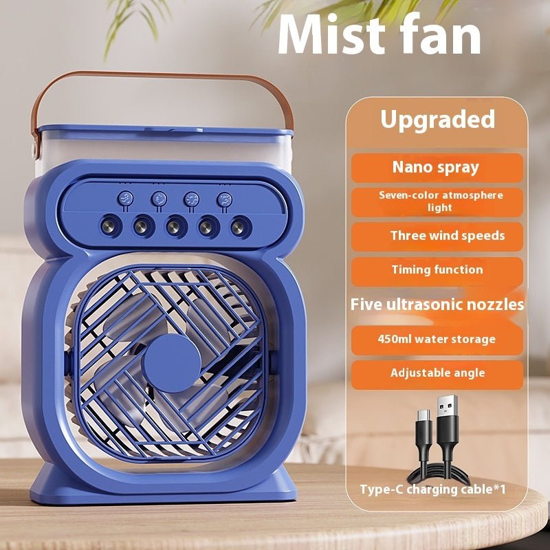 3 In 1 Portable Air Conditioner Evaporative Air Cooler LED Night Lights 3 Speeds Humidifier Fan For Home Office - QuickBuy