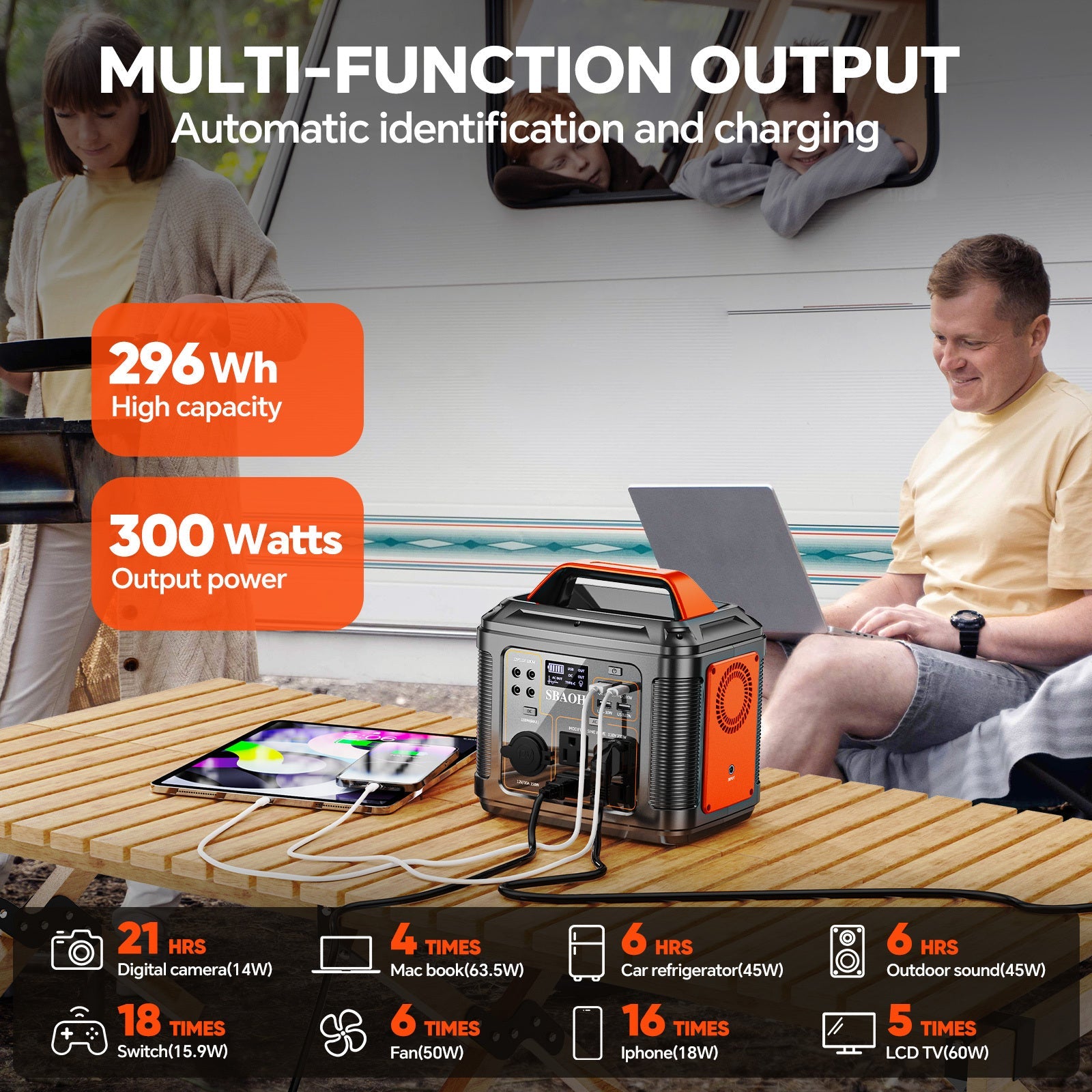 300W Portable Power Station, 296Wh Backup Lithium Battery, Solar Generator For Outdoors Camping Travel Hunting Blackout ,60W Solar Panel Is Included - QuickBuy