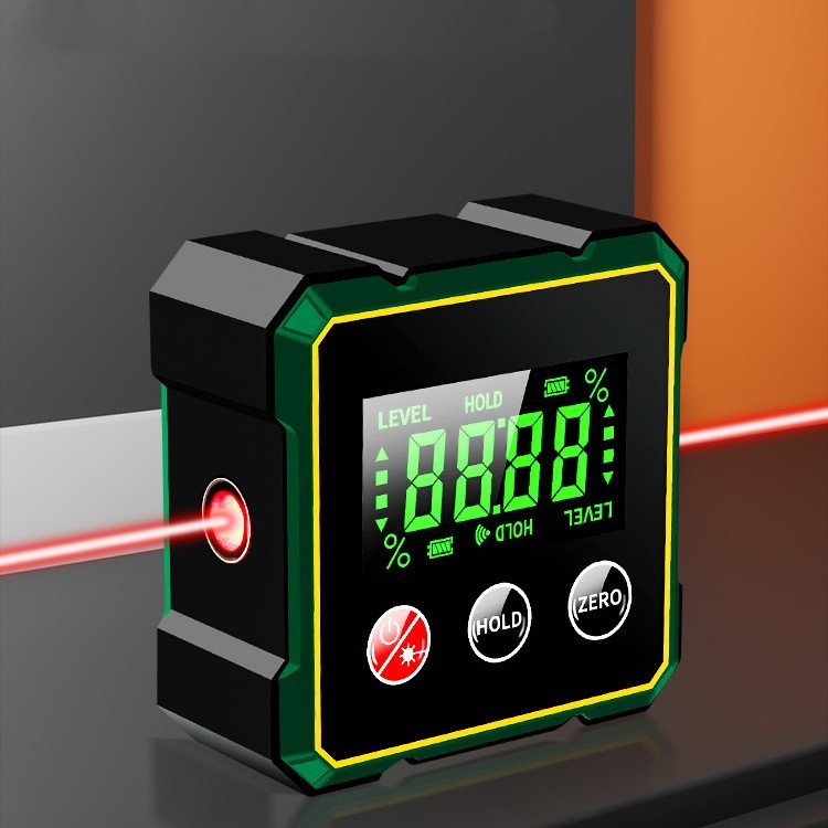 Magnetic Digital Angle Finder With Electronic Laser Gauge Protractor Inclinometer Level Magnets Level Ruler Angle Slope
