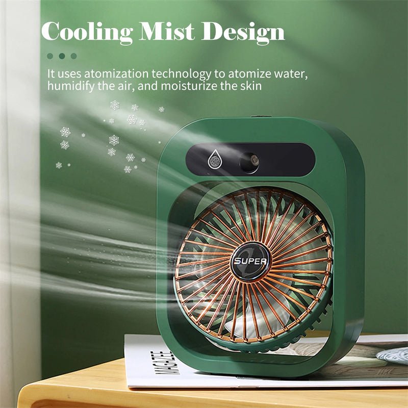 Air Conditioning Fan Desk Misting Fan Air Cooler Cooling USB Rechargeable Humidifier Portable Spray Fan With 3 Wind Speeds Mist Fan For Home - QuickBuy