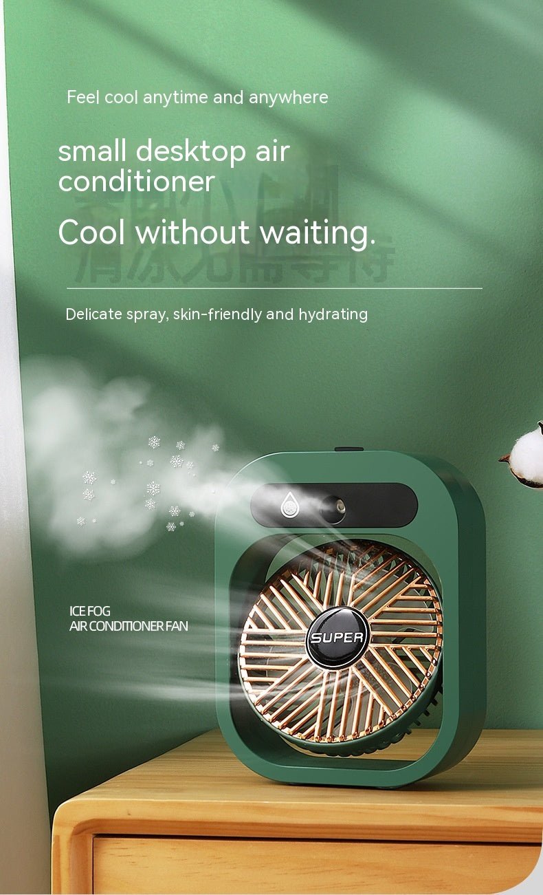 Air Conditioning Fan Desk Misting Fan Air Cooler Cooling USB Rechargeable Humidifier Portable Spray Fan With 3 Wind Speeds Mist Fan For Home - QuickBuy