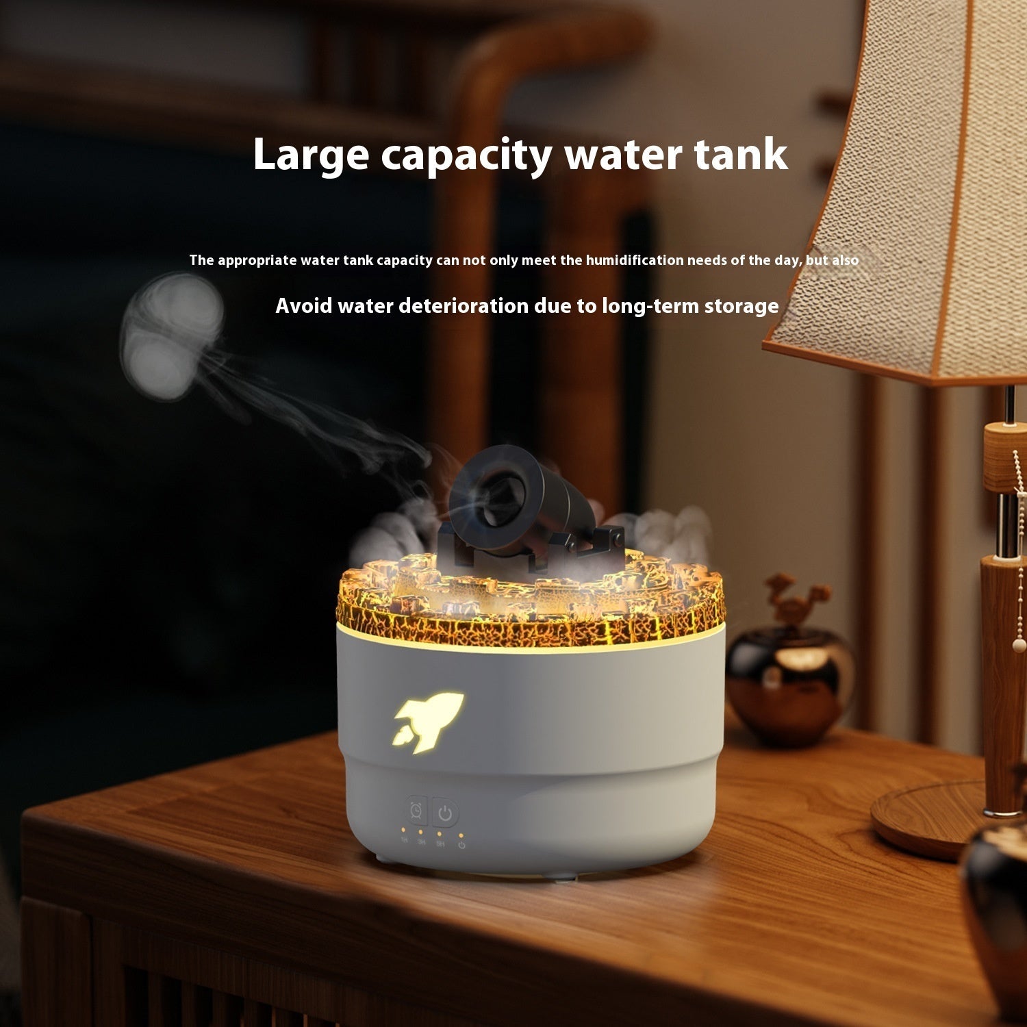 Battery Aroma Diffuser Convenient Home Bedroom Colorful Flame Ambience Light Large Spray Humidifier - QuickBuy
