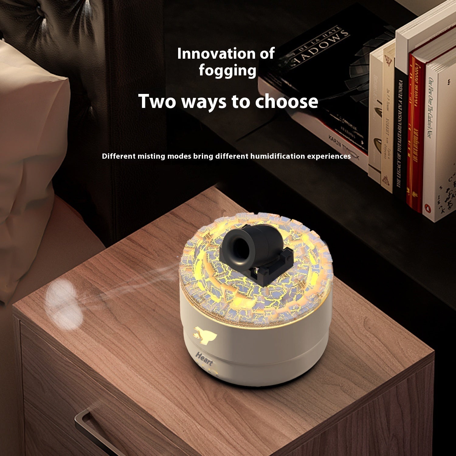Battery Aroma Diffuser Convenient Home Bedroom Colorful Flame Ambience Light Large Spray Humidifier - QuickBuy