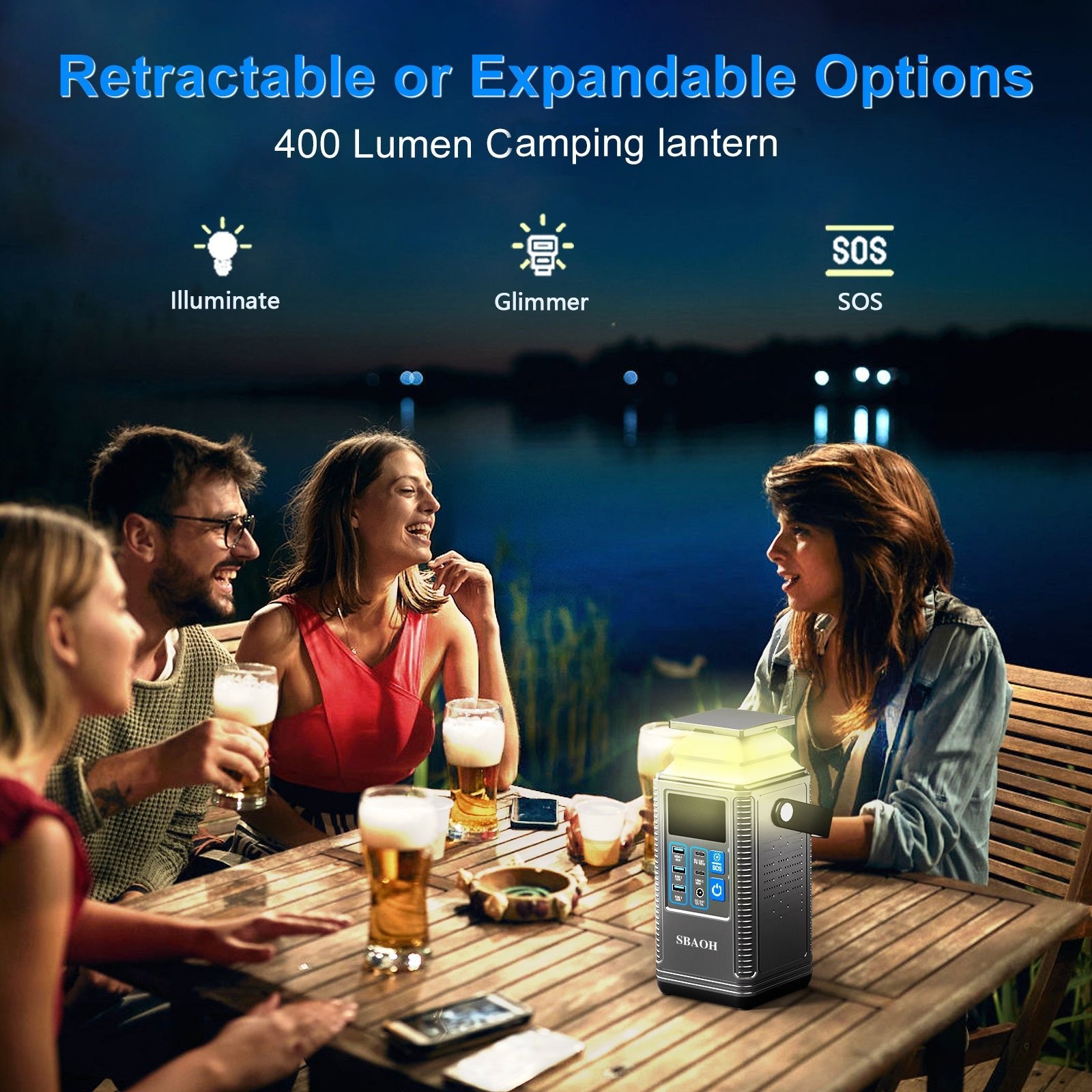 Camping Power Station 296Wh Power Bank 80000mAh Lithium Battery Outdoor Solar Generator USB Port Supply - QuickBuy