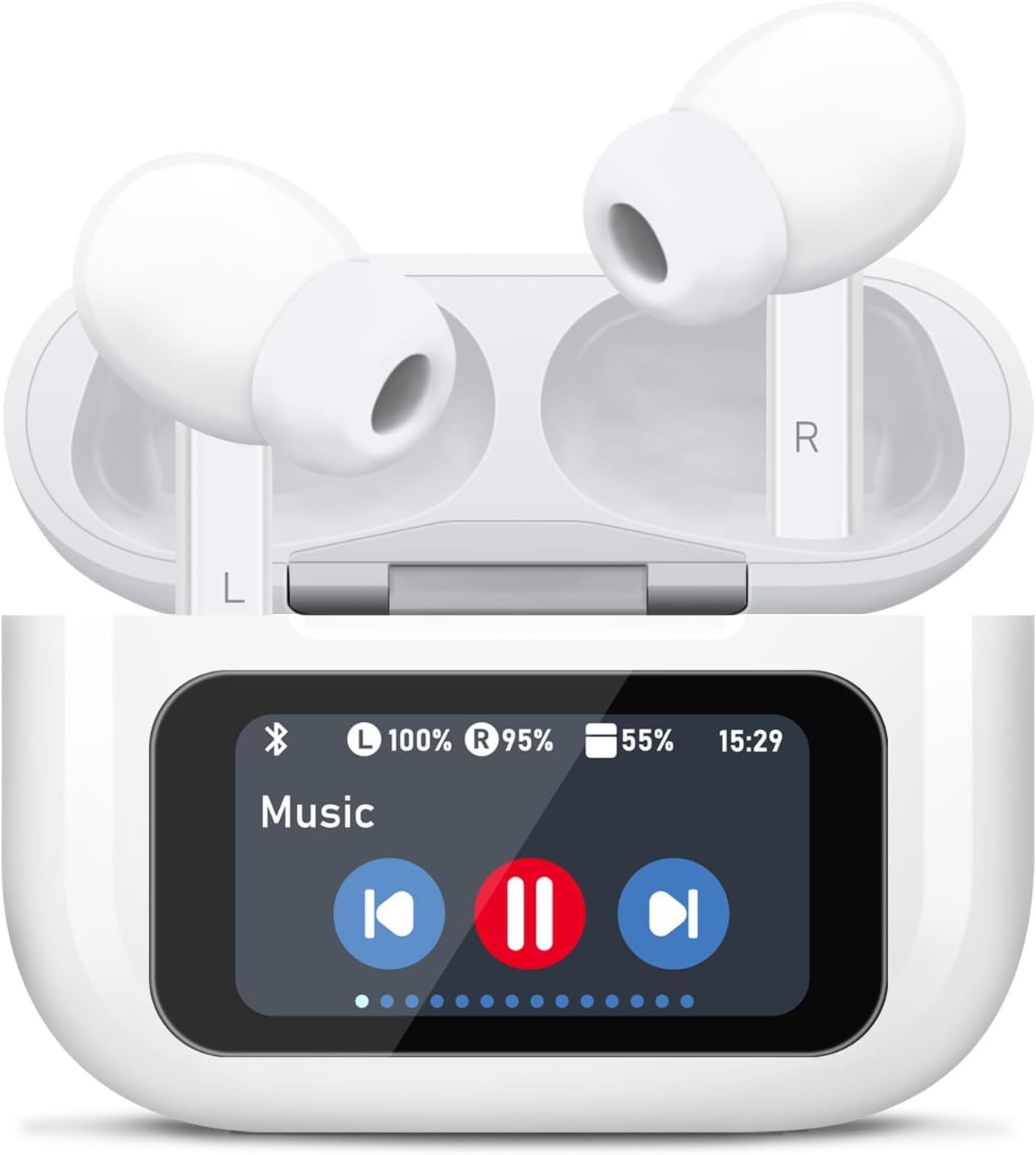 Wireless Earbuds, 5.4 Bluetooth Headphones With Touch Screen Ear Buds, ANC ENC Noise Cancelling Earbuds Headphones With Microphone, Wireless Bluetooth In Ear Earphones For Android IOS Phones