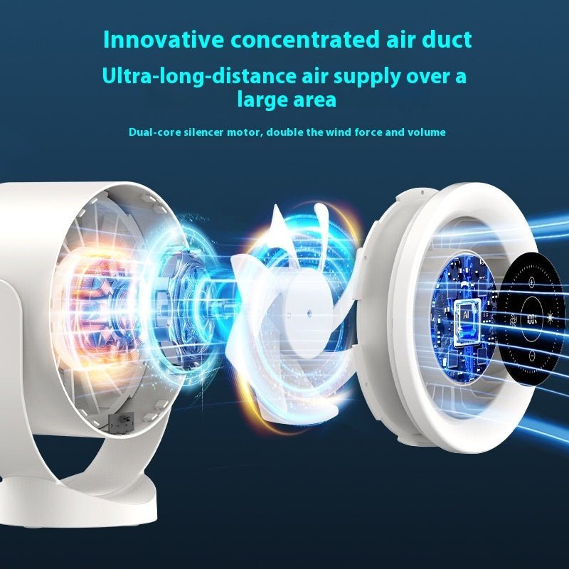 Desktop Adjustable Fan Light Rechargeable Wall Mount Table Fan Light Led Display Air Circulation Cooling USB Table Fan Light - QuickBuy
