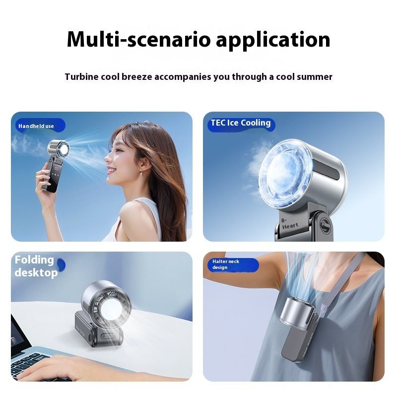 Foldable Cooling Ice Compress High - speed Handheld Fan - QuickBuy