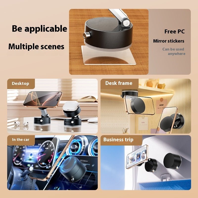 Foldable Magnetic Vacuum Car Phone Holder Foldable Suction Cup With Suction Cup Hands - Free Navigation For Smart Phone - QuickBuy