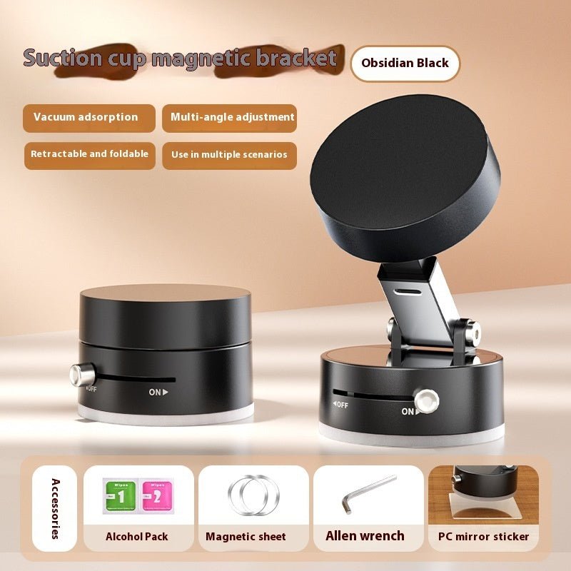 Foldable Magnetic Vacuum Car Phone Holder Foldable Suction Cup With Suction Cup Hands - Free Navigation For Smart Phone - QuickBuy