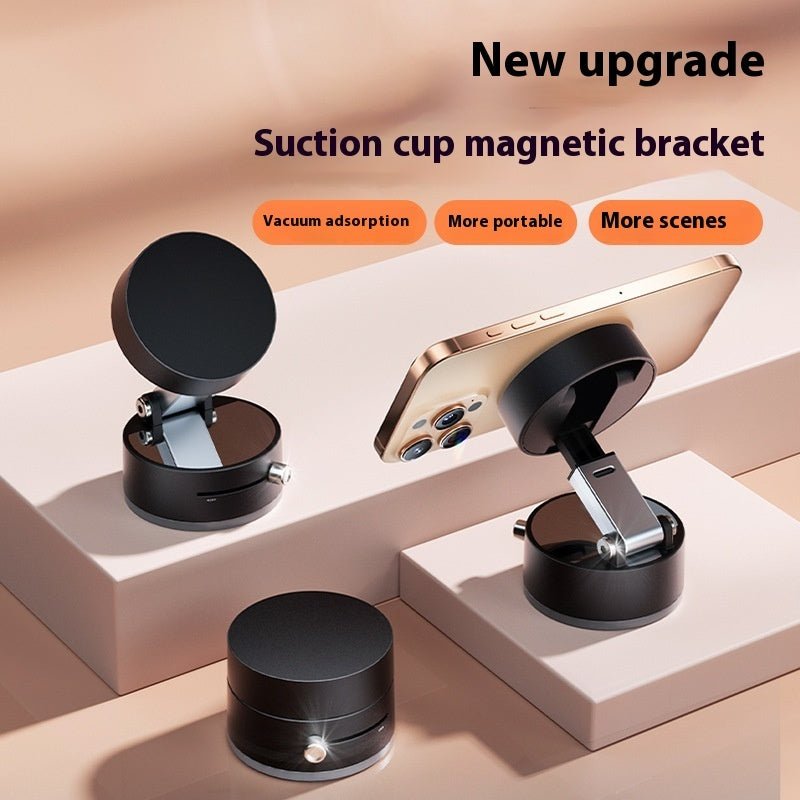 Foldable Magnetic Vacuum Car Phone Holder Foldable Suction Cup With Suction Cup Hands - Free Navigation For Smart Phone - QuickBuy