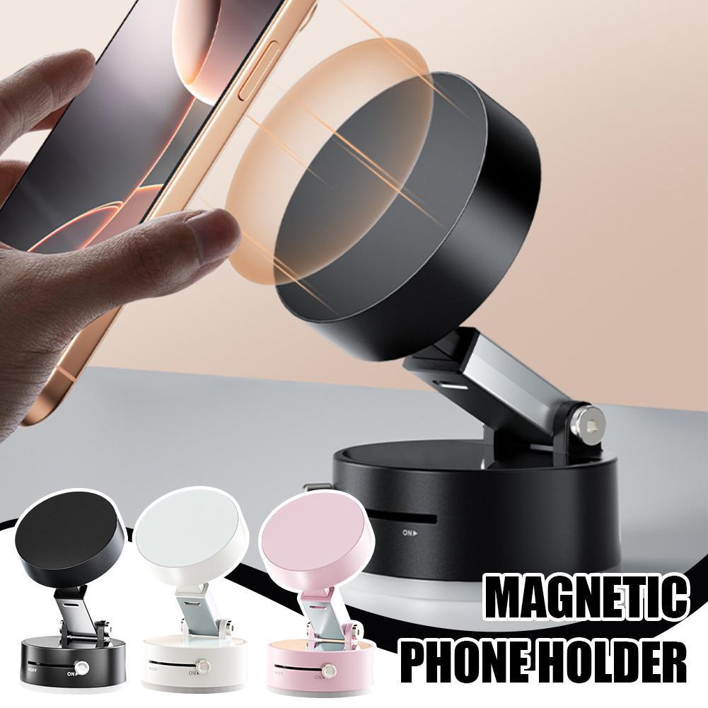 Foldable Magnetic Vacuum Car Phone Holder Foldable Suction Cup With Suction Cup Hands - Free Navigation For Smart Phone - QuickBuy