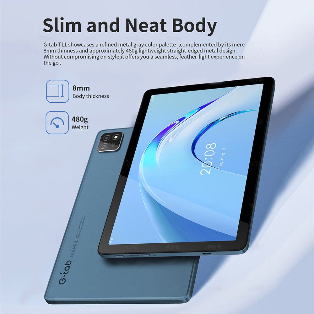 G - tab T11 Android 14 Tablet 10.1 Inch 1280&800 IPS Screen Unisoc T606 8 Core Max 1.6GHz 8GB RAM 4GB&4GB Expansion128GB ROM 2.4&5GHz WiFi Bluetooth 5.0 6580mAh Battery 8MP&13MP Camera Dual 4G - QuickBuy