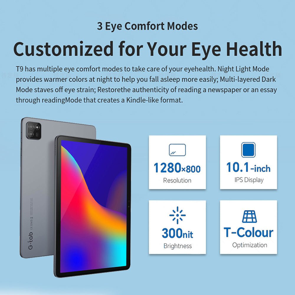 G - tab T9 Rockchip RK3562 Quad Core 3GB 3GB RAM 64GB ROM 10.1 Inch Android 14 Tablet PC Grey - QuickBuy