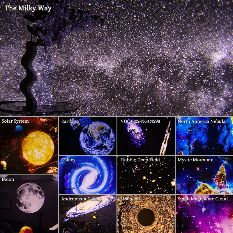 Night Light Galaxy Projector Starry Sky Projector 360 Rotate Planetarium Lamp For Kids Bedroom Valentines Day Gift Wedding Deco - QuickBuy
