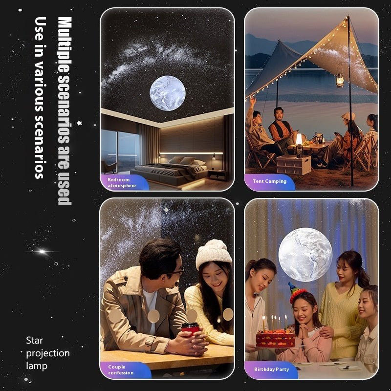 Pickup Projection Lamp Stereo Bluetooth White Noise Star Light - QuickBuy