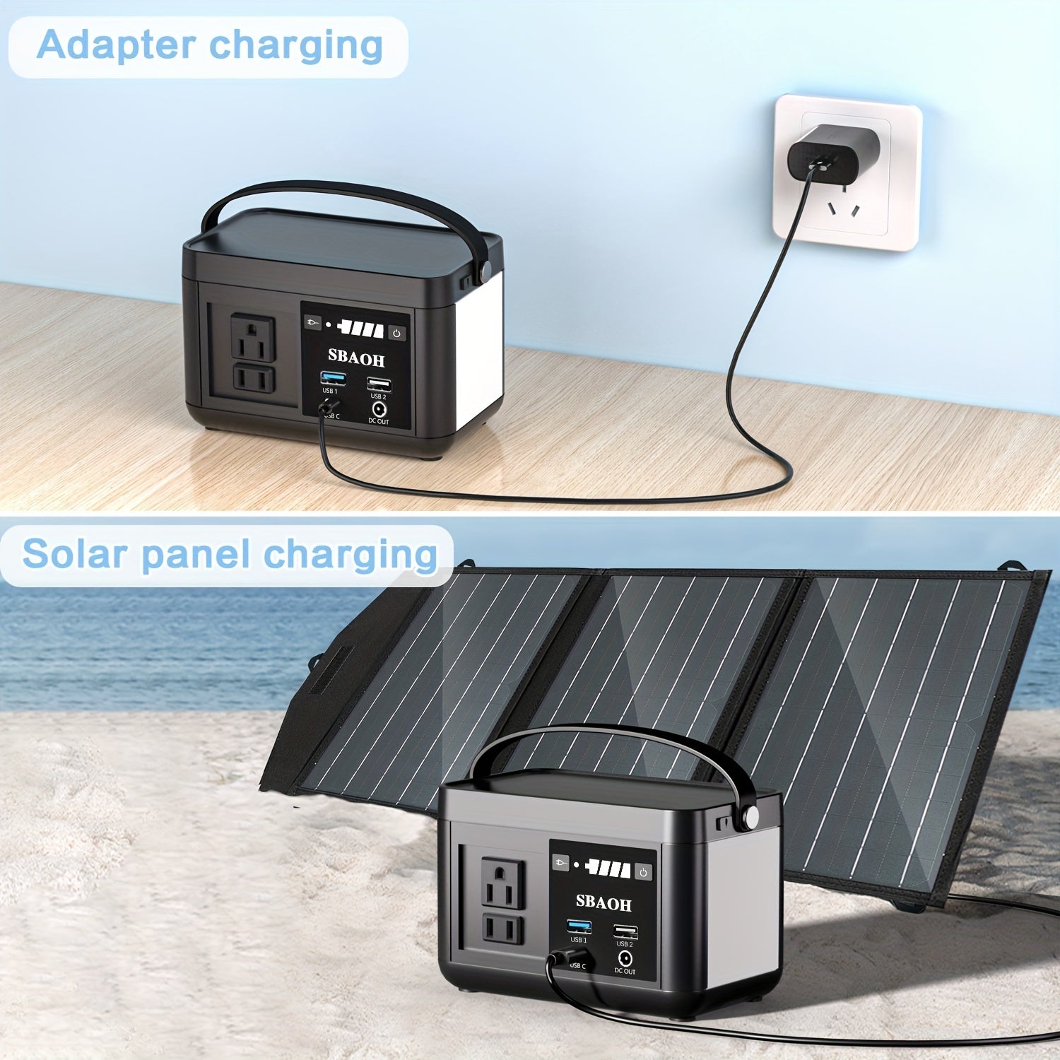 Portable Power Station P86,88.8Wh LiFePo4 Battery,with 120W AC Outputs, Solar Generator For Travel And Camping - QuickBuy