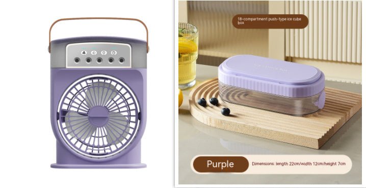 Portable USB Air Conditioner Cooling Fan With 5 Sprays 7 Color Light 600ML Water Tank Spray Mist Air Cooler Humidifiers - QuickBuy
