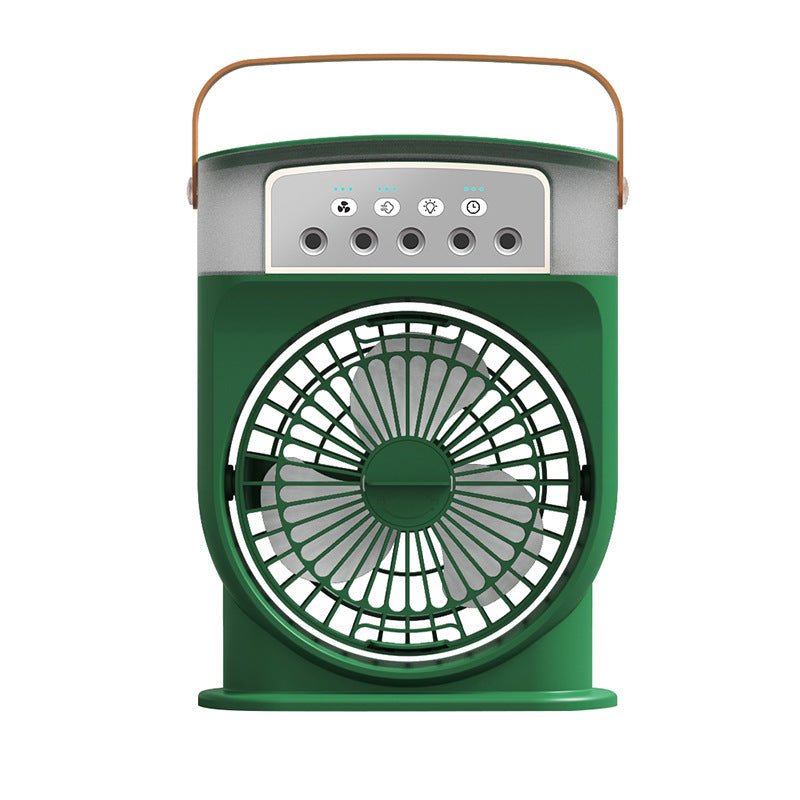 Portable USB Air Conditioner Cooling Fan With 5 Sprays 7 Color Light 600ML Water Tank Spray Mist Air Cooler Humidifiers - QuickBuy