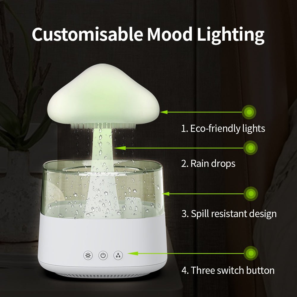 Rain Humidifier Mushroom Humidifier Rain Cloud Humidifier Water Drop Humidifier - QuickBuy