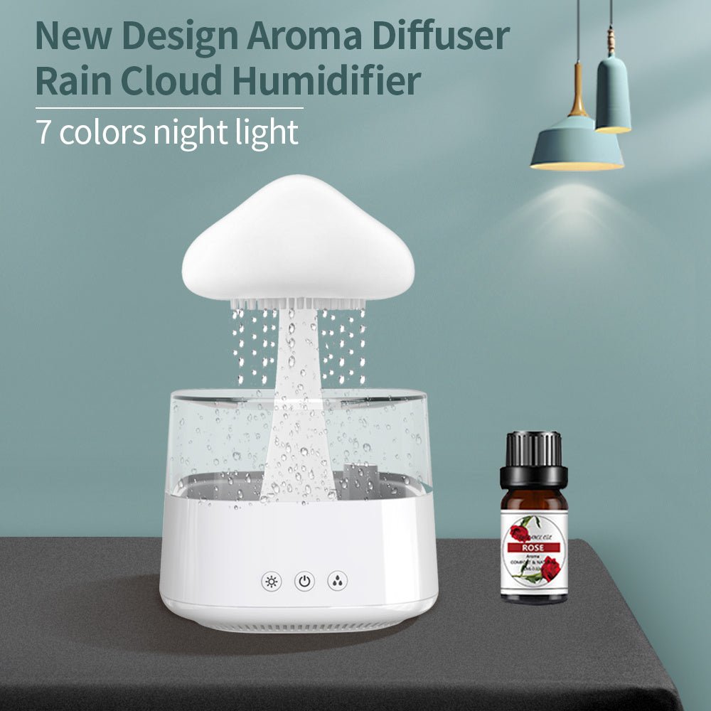Rain Humidifier Mushroom Humidifier Rain Cloud Humidifier Water Drop Humidifier - QuickBuy