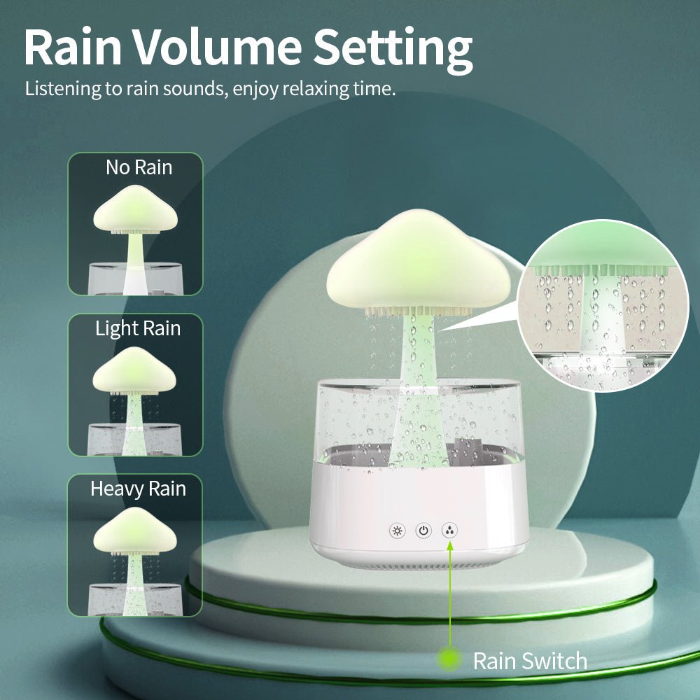 Rain Humidifier Mushroom Humidifier Rain Cloud Humidifier Water Drop Humidifier - QuickBuy