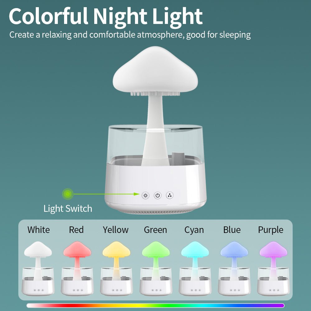 Rain Humidifier Mushroom Humidifier Rain Cloud Humidifier Water Drop Humidifier - QuickBuy