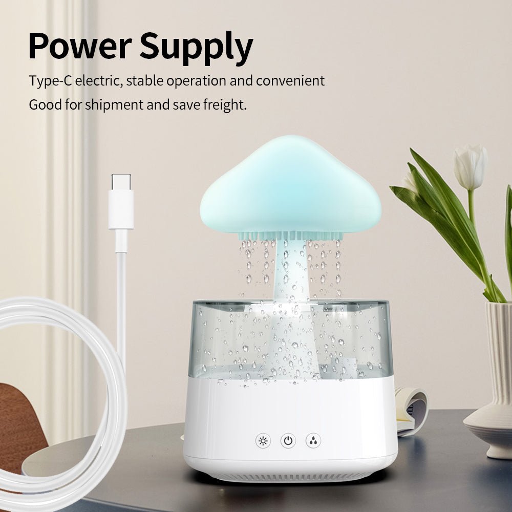 Rain Humidifier Mushroom Humidifier Rain Cloud Humidifier Water Drop Humidifier - QuickBuy