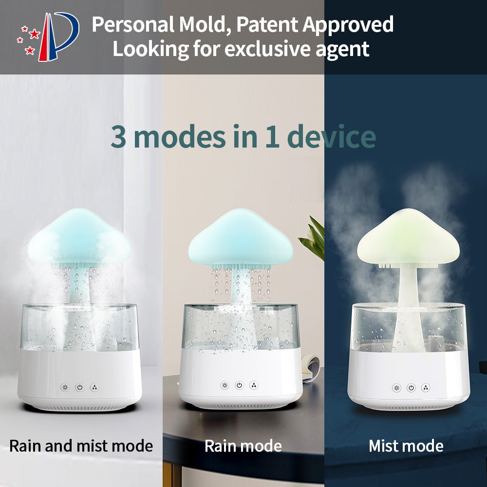 Rain Humidifier Mushroom Humidifier Rain Cloud Humidifier Water Drop Humidifier - QuickBuy