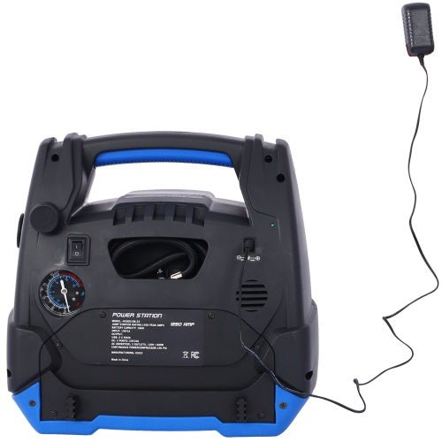 Rechargeable Jump Starter For Gas Diesel Vehicles - 1800 Amps With Air Compressor And AC, 12V DC, USB Power Station - QuickBuy
