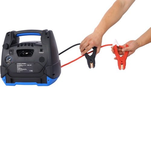 Rechargeable Jump Starter For Gas Diesel Vehicles - 1800 Amps With Air Compressor And AC, 12V DC, USB Power Station - QuickBuy