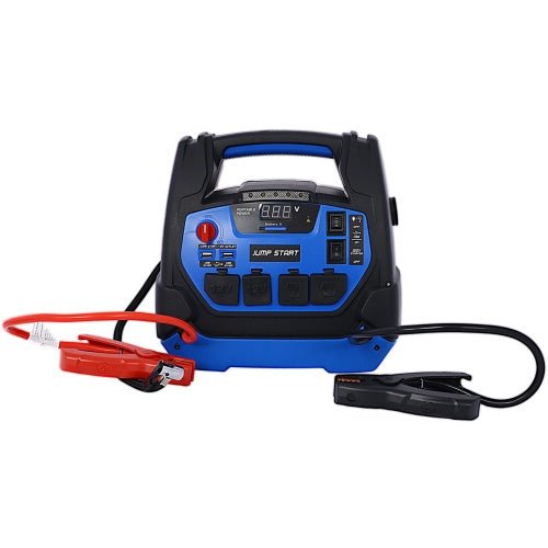 Rechargeable Jump Starter For Gas Diesel Vehicles - 1800 Amps With Air Compressor And AC, 12V DC, USB Power Station - QuickBuy