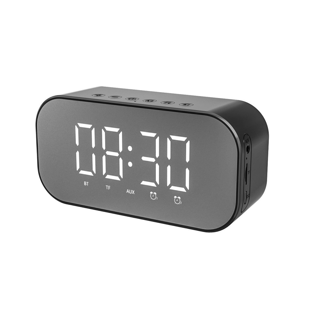 S5 alarm clock clock fashion mirror bluetooth speaker - QuickBuy
