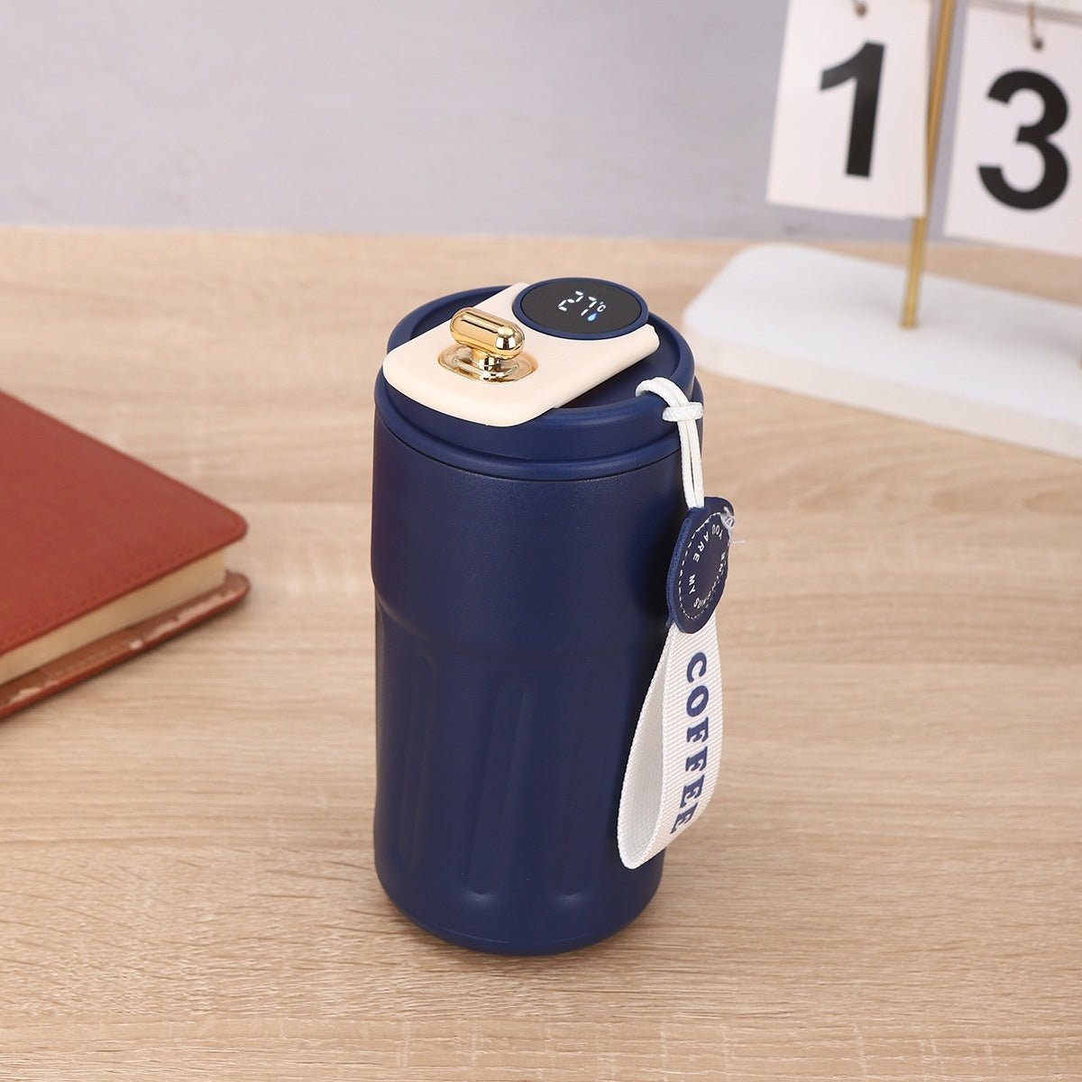 Smart Digital Thermal Bottle Portable Coffee Mug Stainless Steel Water Bottle In - Car Insulated Cup Keep Cold Vacuum Flasks 450ml - QuickBuy
