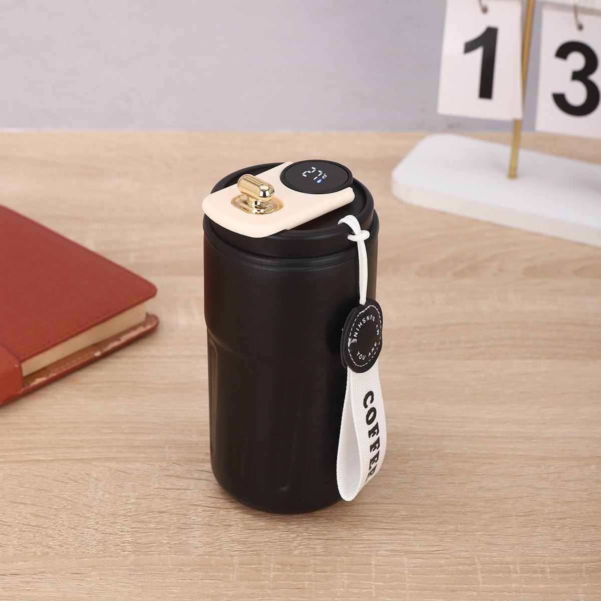 Smart Digital Thermal Bottle Portable Coffee Mug Stainless Steel Water Bottle In - Car Insulated Cup Keep Cold Vacuum Flasks 450ml - QuickBuy