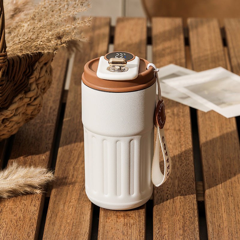 Smart Digital Thermal Bottle Portable Coffee Mug Stainless Steel Water Bottle In - Car Insulated Cup Keep Cold Vacuum Flasks 450ml - QuickBuy