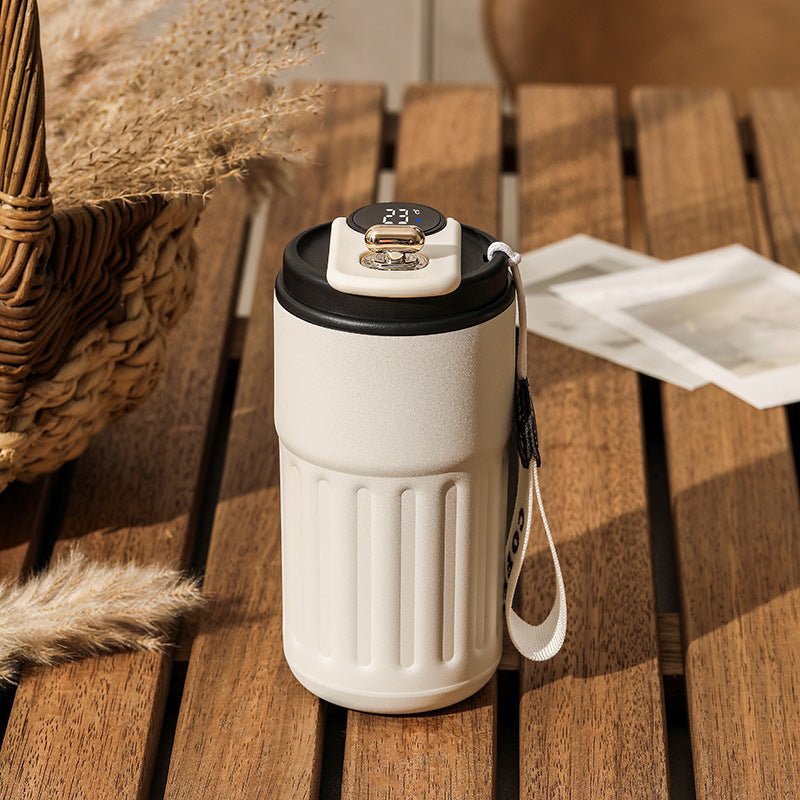 Smart Digital Thermal Bottle Portable Coffee Mug Stainless Steel Water Bottle In - Car Insulated Cup Keep Cold Vacuum Flasks 450ml - QuickBuy