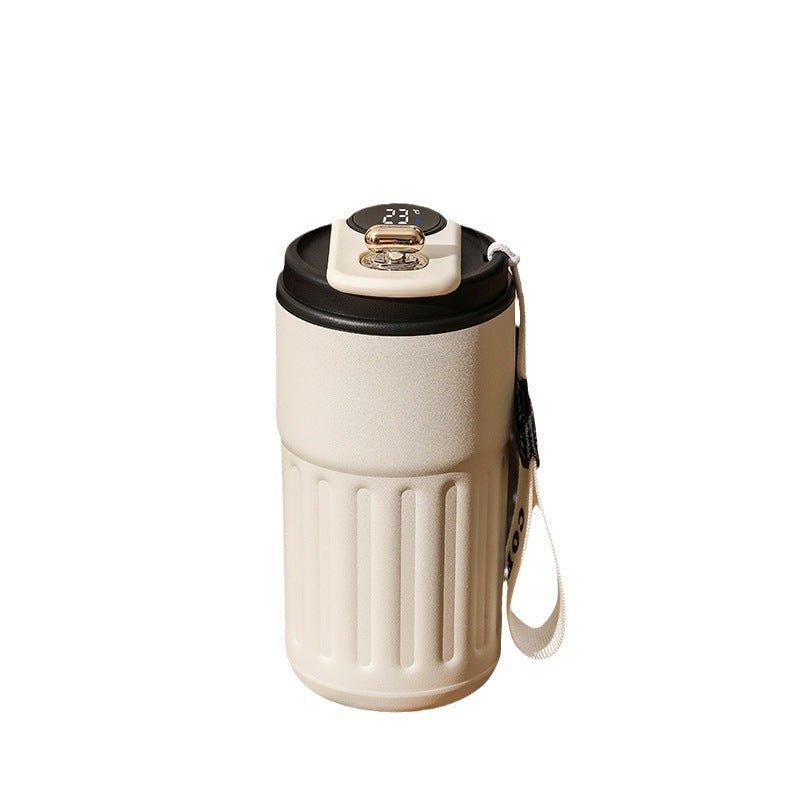 Smart Digital Thermal Bottle Portable Coffee Mug Stainless Steel Water Bottle In - Car Insulated Cup Keep Cold Vacuum Flasks 450ml - QuickBuy