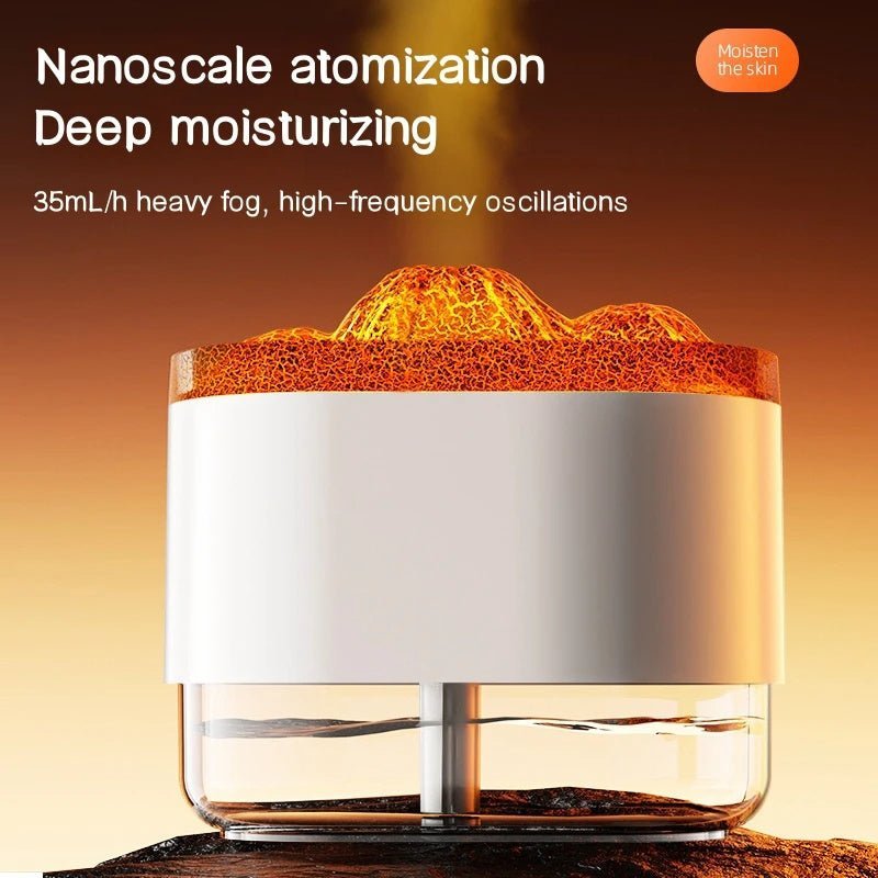 USB Volcano Air Humidifier 300ML Ultrasonic Mist Maker Fogger Household Ultrasonic Water Aroma Diffuser With Colorful Lamp - QuickBuy