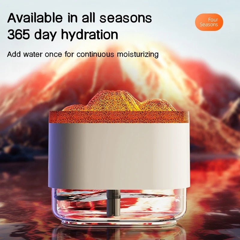 USB Volcano Air Humidifier 300ML Ultrasonic Mist Maker Fogger Household Ultrasonic Water Aroma Diffuser With Colorful Lamp - QuickBuy