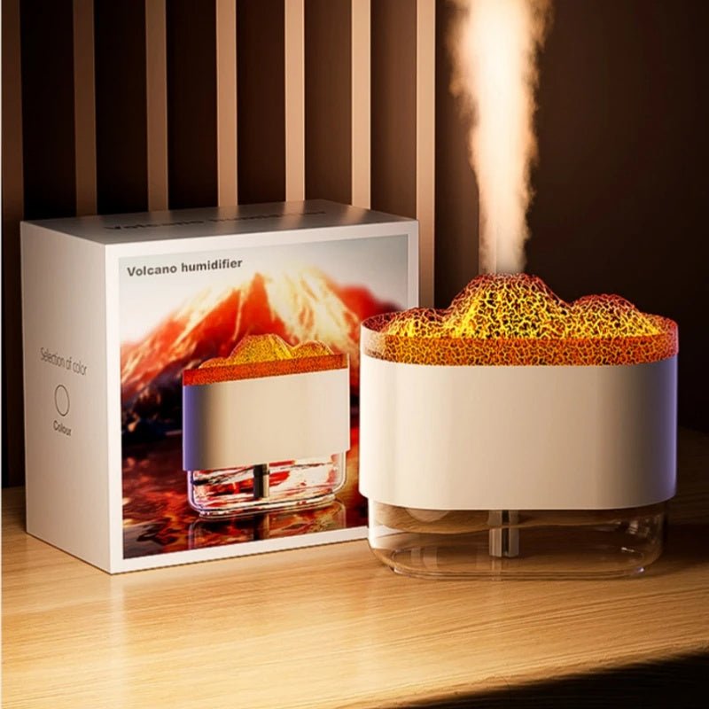 USB Volcano Air Humidifier 300ML Ultrasonic Mist Maker Fogger Household Ultrasonic Water Aroma Diffuser With Colorful Lamp - QuickBuy