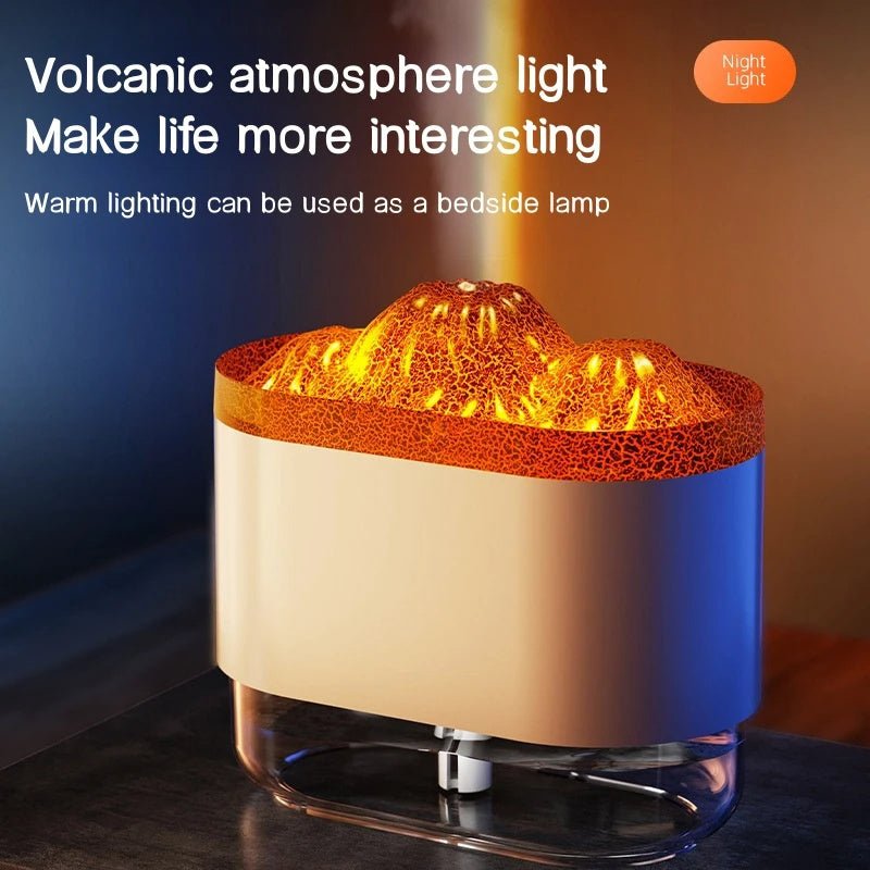 USB Volcano Air Humidifier 300ML Ultrasonic Mist Maker Fogger Household Ultrasonic Water Aroma Diffuser With Colorful Lamp - QuickBuy